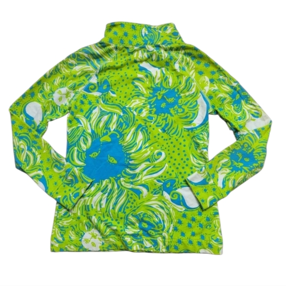 Lilly Pulitzer Skipper Popover Roar Of The Jungle ½ Zip Terrycloth Sweatshirt SM - Picture 4 of 14